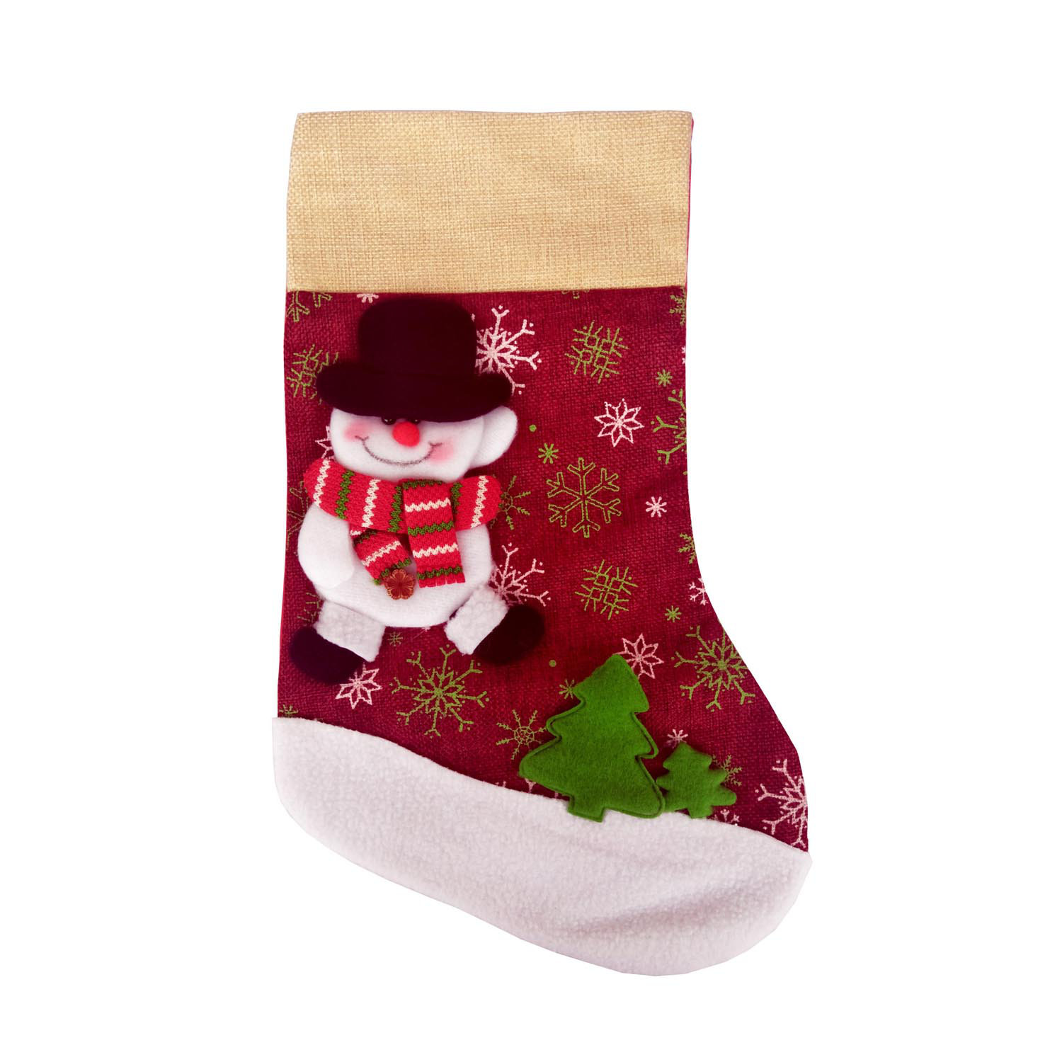 The Holiday Aisle® 14 x 9" Xmas Stocking Sack Snowman Christmas Gift